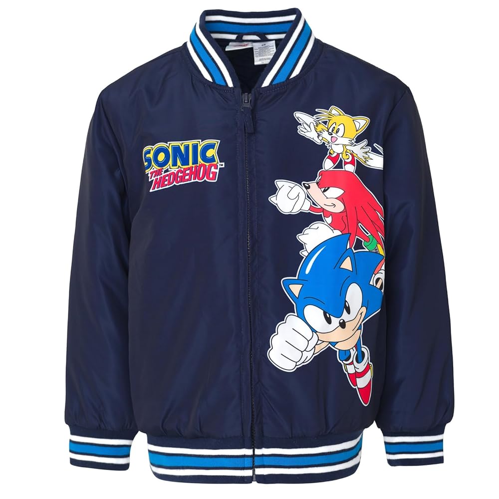 【XLARGE×SONIC THE HEDGEHOGVARSITY JACKET Sonic The Hedgehog Sonic Embroidered Varsity Jacket - Navy